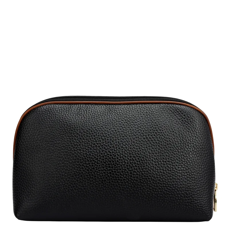 Da Milano Black Wax Leather Multi Pouch - Black  | Best Price UAE